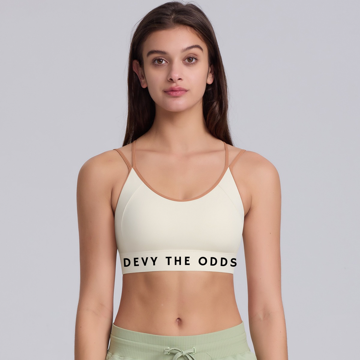 Devy the Odds Beige Gym Top